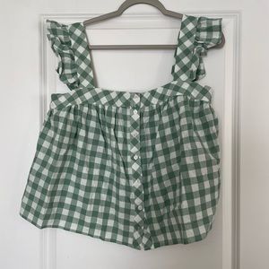 Petal and pup gingham green pattern cropped tank top